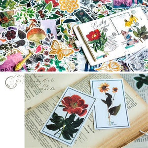 (8 types) DIY Natural Plant Series Decor Stickers <60 PCS>