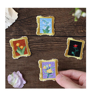 (4 types) DIY Flower Series Embroidery Stickers