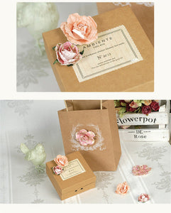 (3 Types) DIY Decorative Paper Flowers For Gift Wrapping Cards And Scrapbooking<6PCS>
