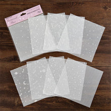 Load image into Gallery viewer, (6 Types) 6-Inch DIY White Ink Metallic Scrapbooking Translucent Papers &lt;8 PCS&gt;