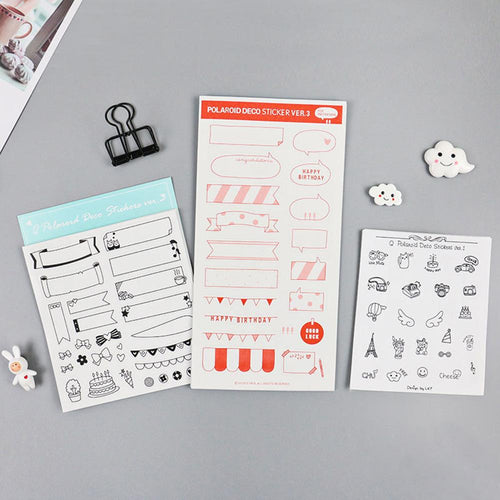 (2 Types)Cute Dialogue Viscous  DIY Stickers Set <6pcs>