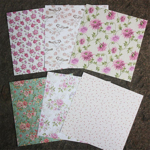 6 Inch BRONTE CHARM Flower Theme Background Pattern Paper<24 PCS>