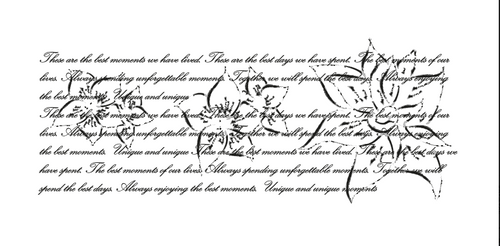 Script With Flowers Background Stamps