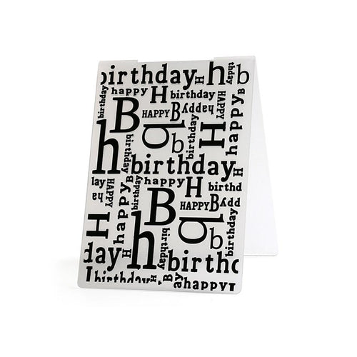 1PCS HAPPY BIRTHDAY Plastic Embossing Folders