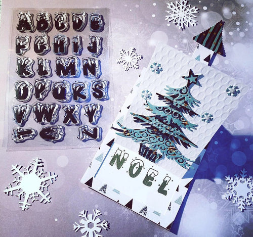 Christmas Series: Bold English Letter Snowflake Alphabet Stamps